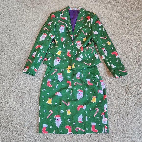 Jackets & Blazers - NEW Christmas Skirt Blazer Suit Santa Holiday Christmas